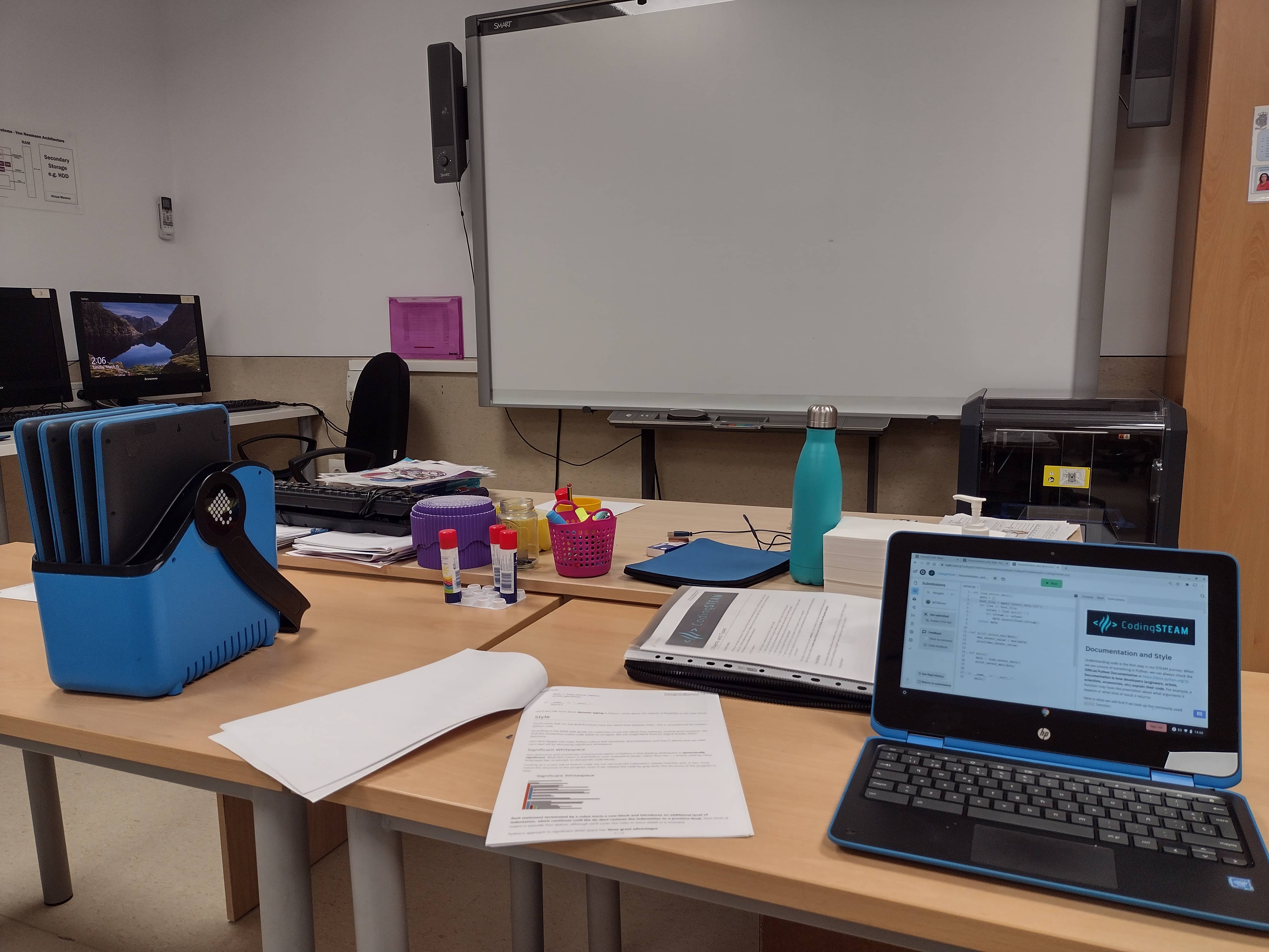 CodingSTEAM classroom notebook and learning materials